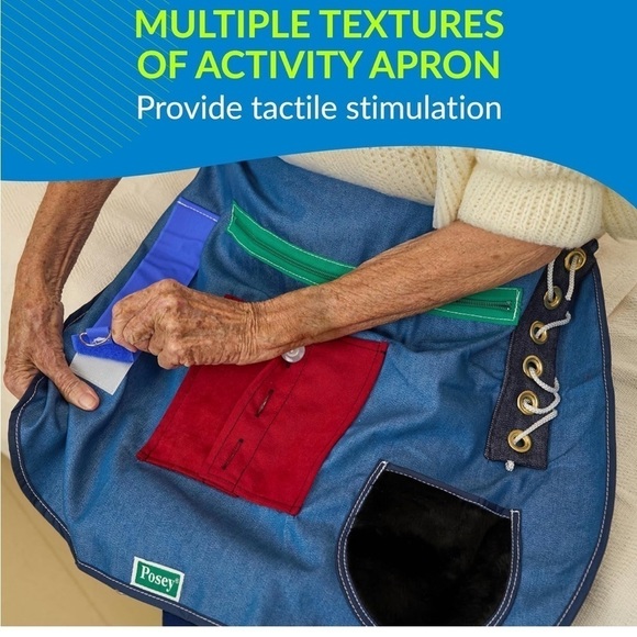 Posey 7400 Activity Apron, Blue Denim with Bright Color - Picture 3 of 5